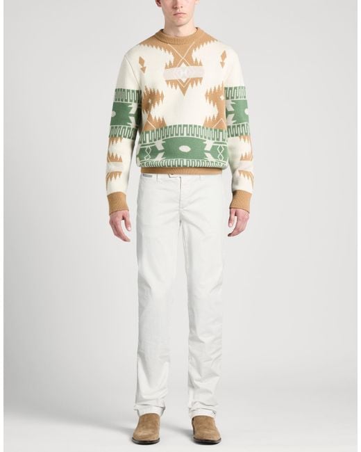 Eleventy White Pants Cotton, Elastane for men