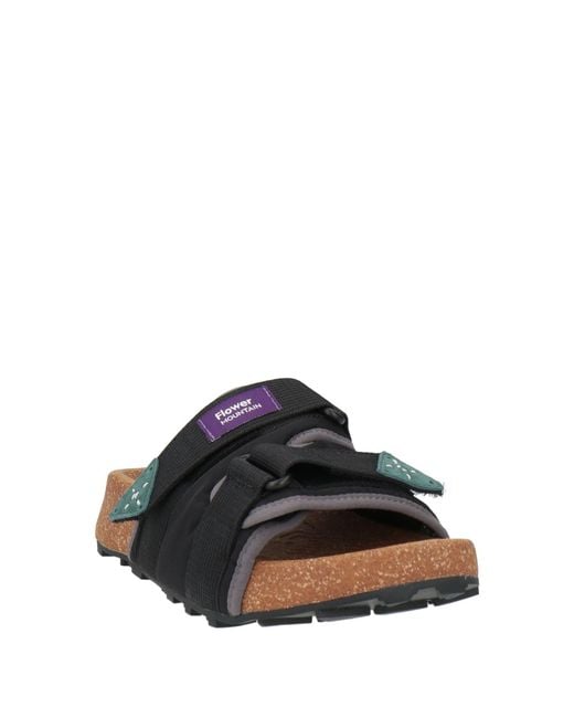 Flower Mountain Black Sandals for men
