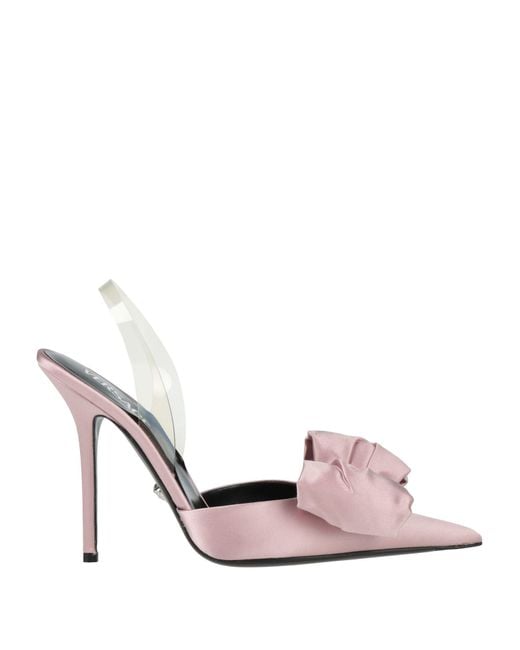 Versace Pink Pumps Textile Fibers