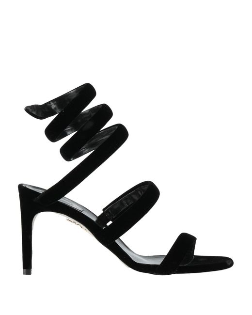Rene Caovilla Black Sandals Textile Fibers