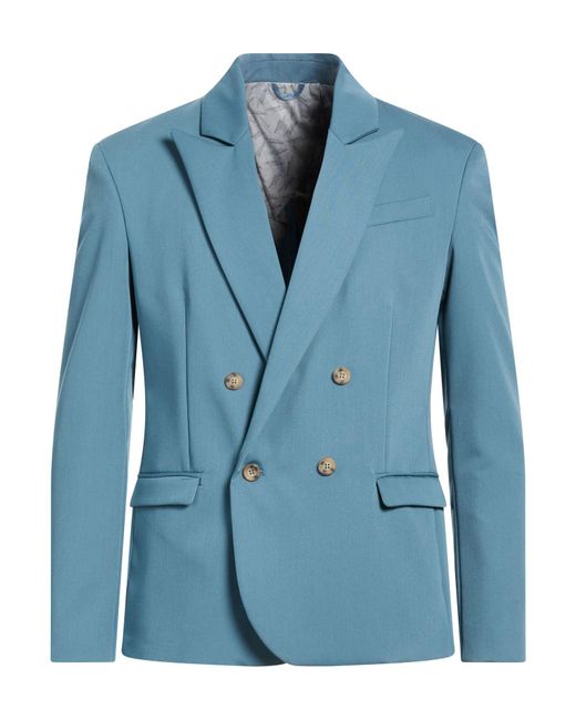 Imperial Blue Slate Blazer Polyester, Viscose, Elastane for men