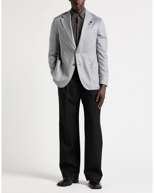 Lardini Gray Blazer Cashmere, Wool, Silk for men