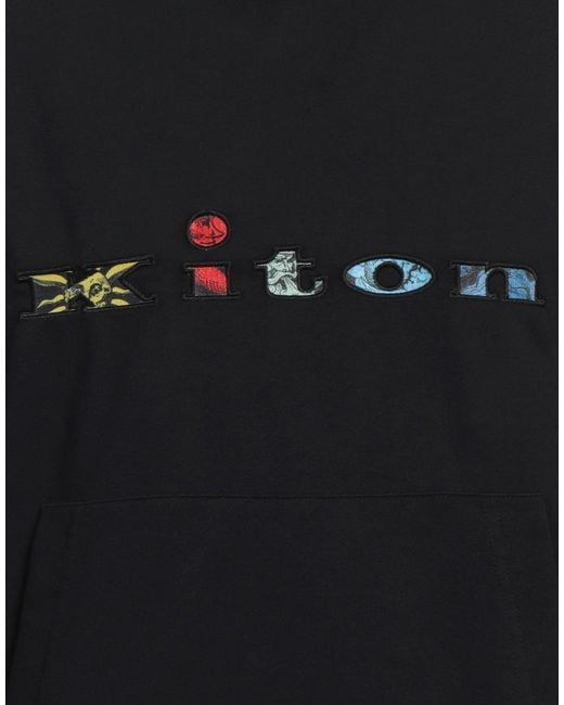 Kiton Black Sweatshirt Cotton, Elastane for men