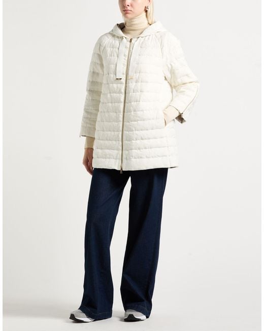 Herno White Puffer Linen