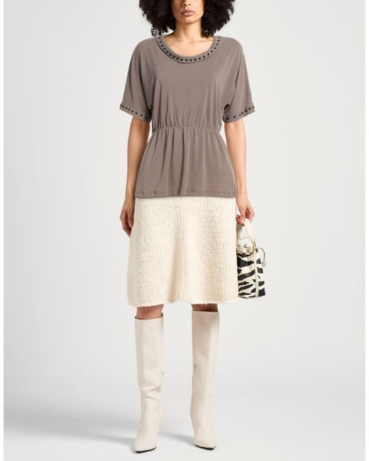 Byblos Multicolor Taupe Top Polyester, Elastane