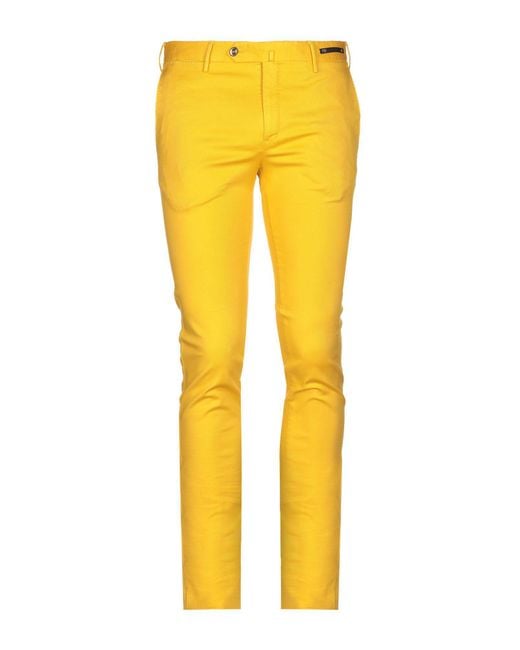 PT01 Cotton Casual Pants in Yellow for Men Lyst