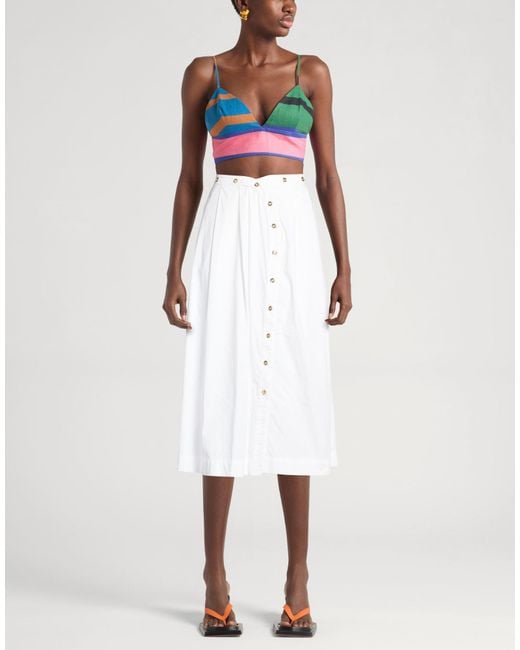 Pinko White Midi Skirt