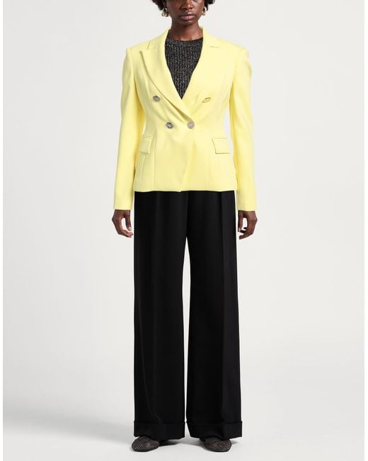 Liu Jo Yellow Blazer Viscose, Polyester, Elastane