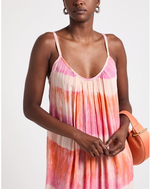 NOUS ANTWERP Pink Coral Maxi Dress Modal, Silk