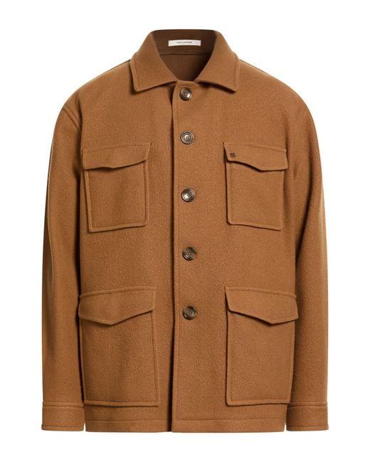 Tagliatore Brown Jacket Wool, Polyamide for men