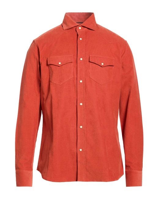 Moorer Red Shirt Cotton for men