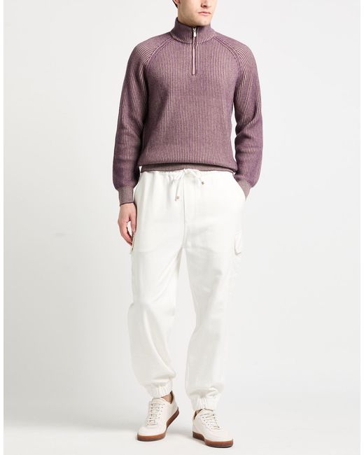 Brunello Cucinelli Purple Turtleneck Cashmere for men