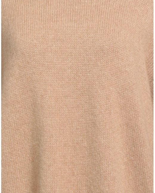 Roberto Collina Natural Camel Turtleneck Wool, Baby Alpaca Wool, Nylon