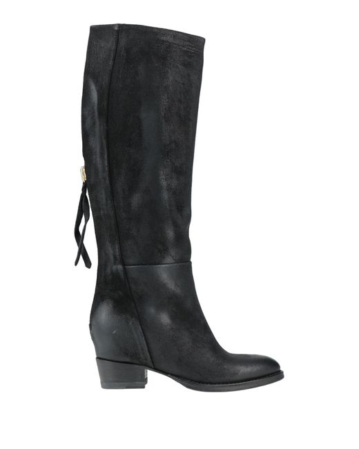 Buttero Leather Knee Boots in Black | Lyst