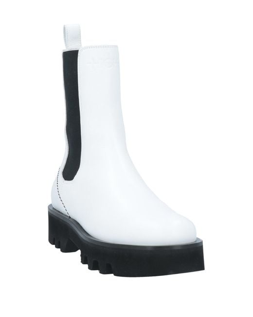 High White Ankle Boots