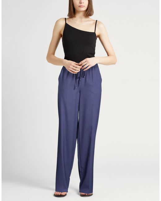 Marella Blue Monochrome Pants Virgin Wool