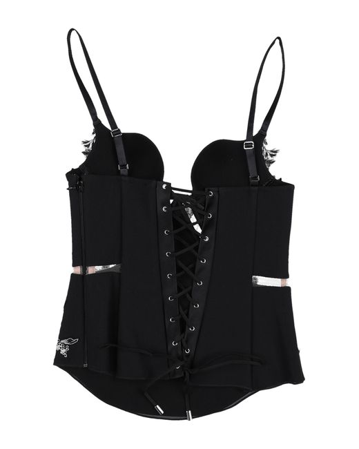 La Perla Black Bustiers, Corsets & Suspenders Silk, Elastane, Polyacrylic, Polyester