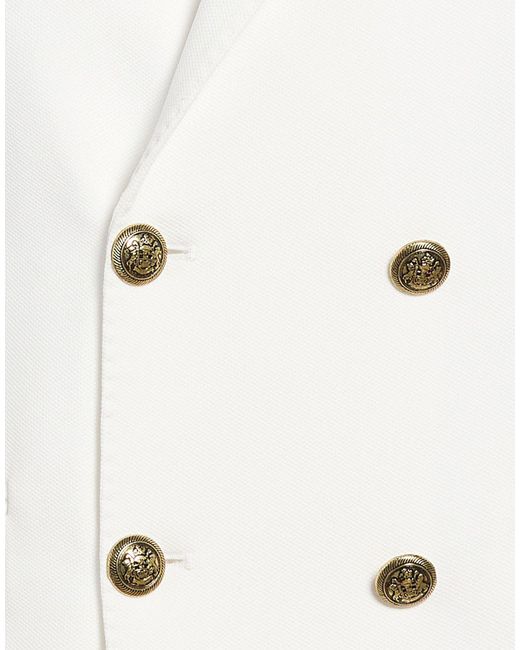 MULISH White Blazer Polyester, Elastane for men