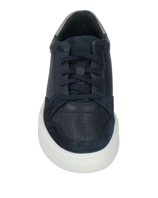 Geox Blue Sneakers Leather, Textile Fibers for men