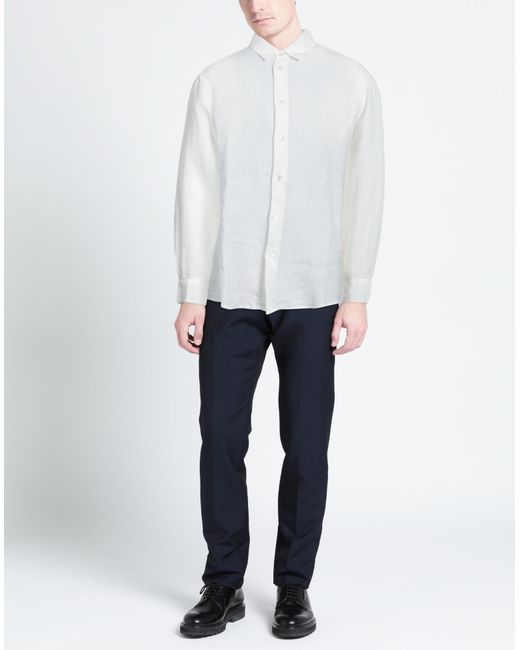 Barena White Ivory Shirt Linen for men