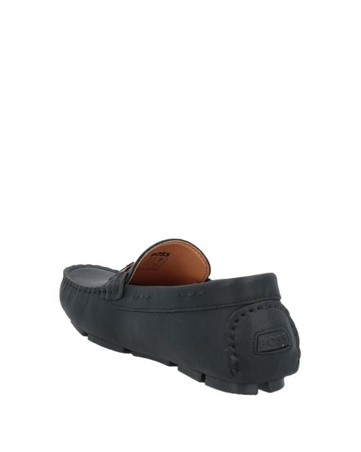 Boss Gray Loafers Leather