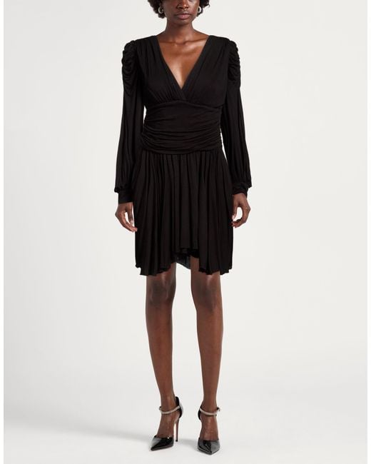 Odi Et Amo Black Mini Dress Viscose, Lycra