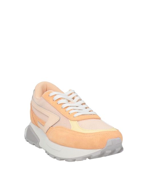 DIESEL Pink Apricot Sneakers Leather, Textile Fibers