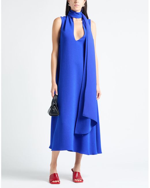 Ferragamo Blue Midi Dress Polyester