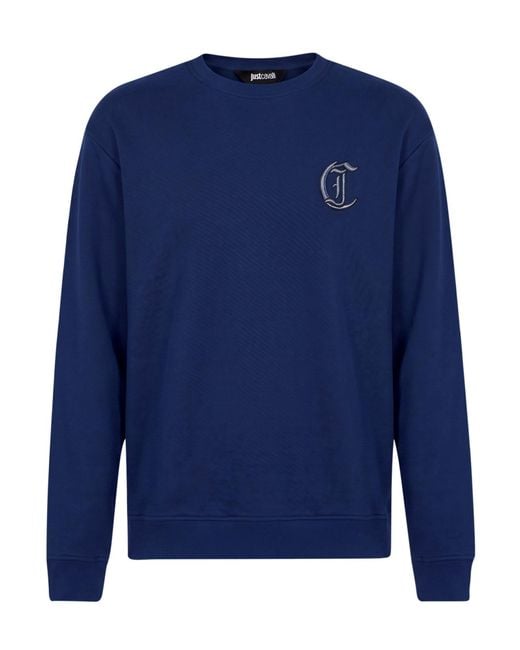 Just Cavalli Blue Sweatshirt Cotton for men