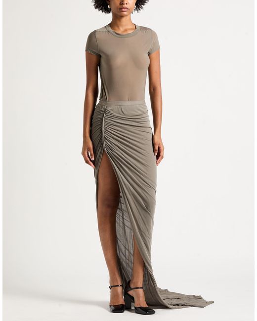 Rick Owens Gray Maxi Skirt Viscose