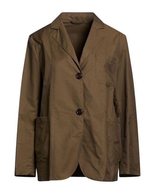 Paltò Brown Cristina Star Military Blazer Cotton, Polyester