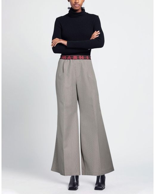 Marni Gray Pants Wool, Polyester