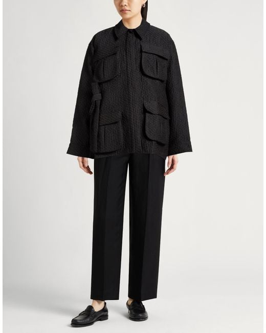 CECILIE BAHNSEN Black Jacket Polyester, Polyamide