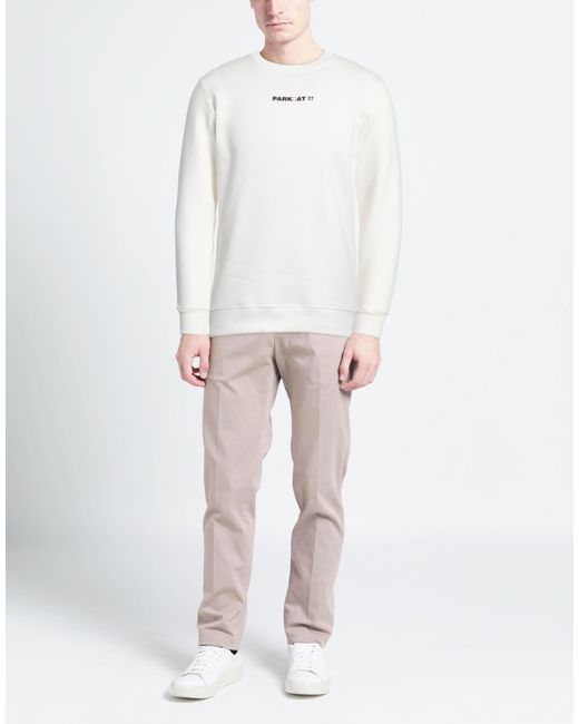 Parkoat White Sweatshirt Cotton, Polyester for men