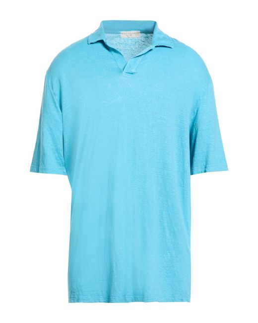 FILIPPO DE LAURENTIIS Blue Polo Shirts for men