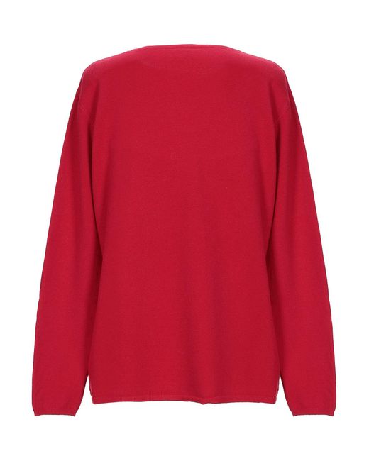 Cashmere Company Red Sweater Wool, Cashmere, Nylon, Elastane