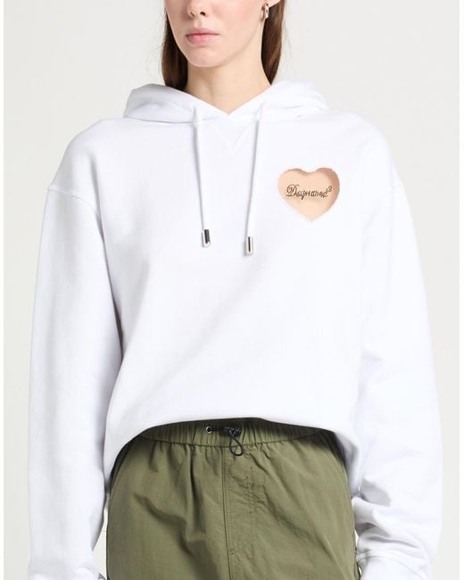 DSquared² White Sweatshirt Cotton, Elastane