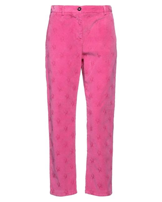 I LOVE MP Pink Fuchsia Pants Cotton, Elastane