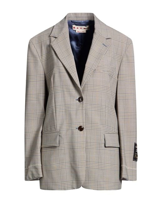 Marni Gray Blazer Polyester, Virgin Wool, Elastane