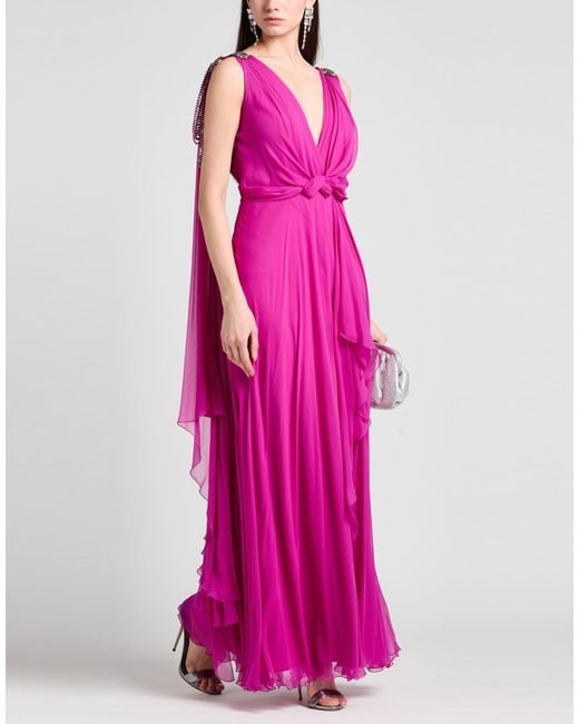 Alberta Ferretti Pink Maxi Dress Silk