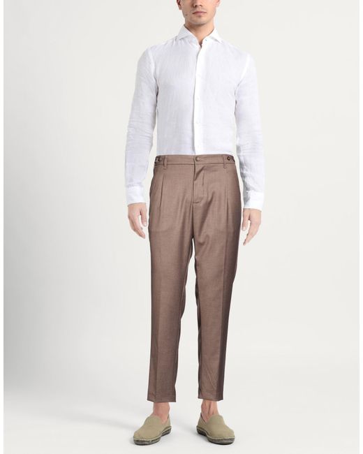 Squad² Brown Pants Polyester, Viscose, Wool, Elastane for men
