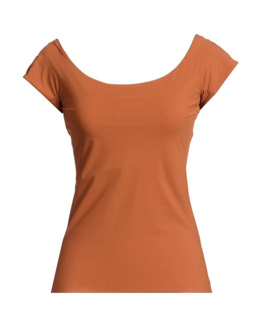 La Petite Robe Di Chiara Boni Brown T-Shirts
