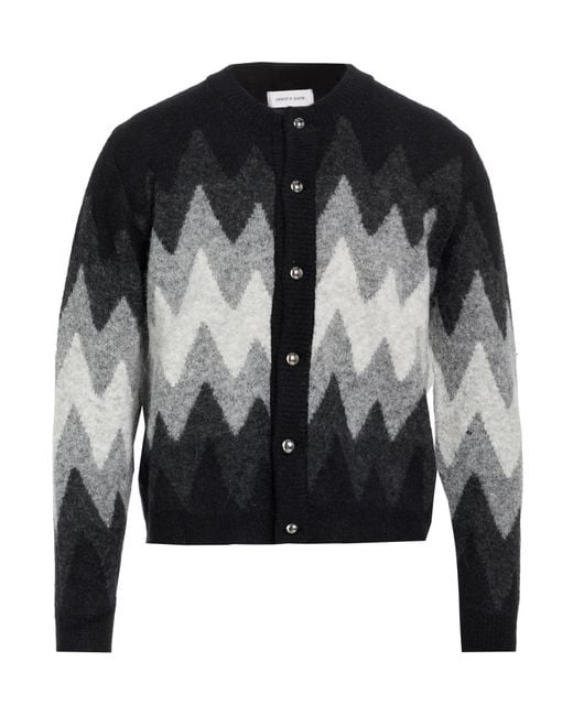 Ernest W. Baker Black Cardigan Virgin Wool, Polyamide, Wool, Elastane for men