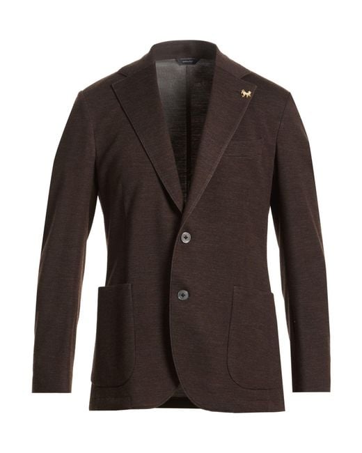 Tombolini Brown Dark Blazer Wool for men