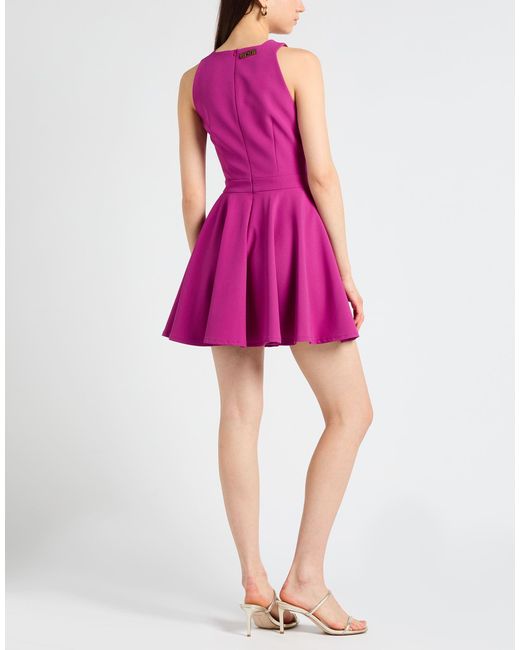 Versace Jeans Couture Purple Mini Dress Polyester, Elastane, Polyamide