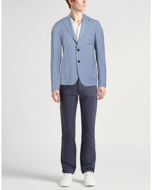 Messagerie Blue Blazer Polyester, Wool, Elastane for men