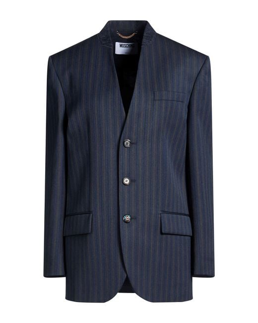 Moschino Blue Blazer Virgin Wool