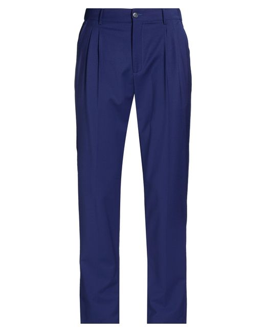 Brian Dales Blue Natural Low Impact Pants Polyester, Wool, Elastane for men