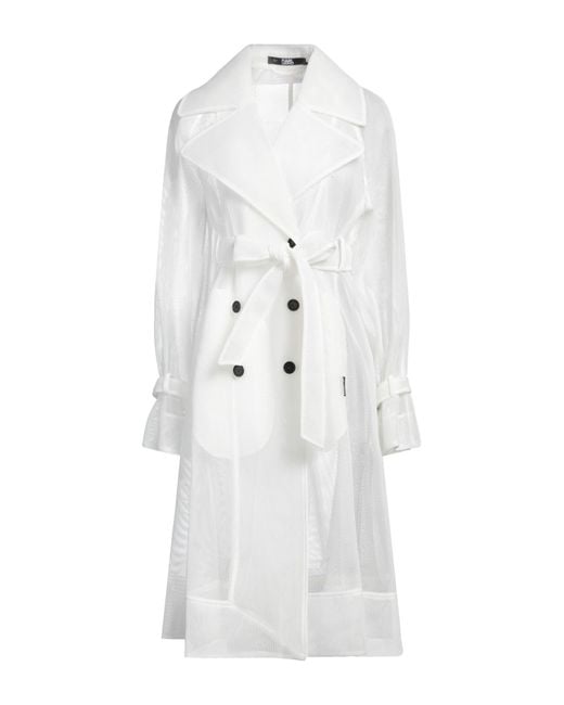 Karl Lagerfeld White Overcoat & Trench Coat