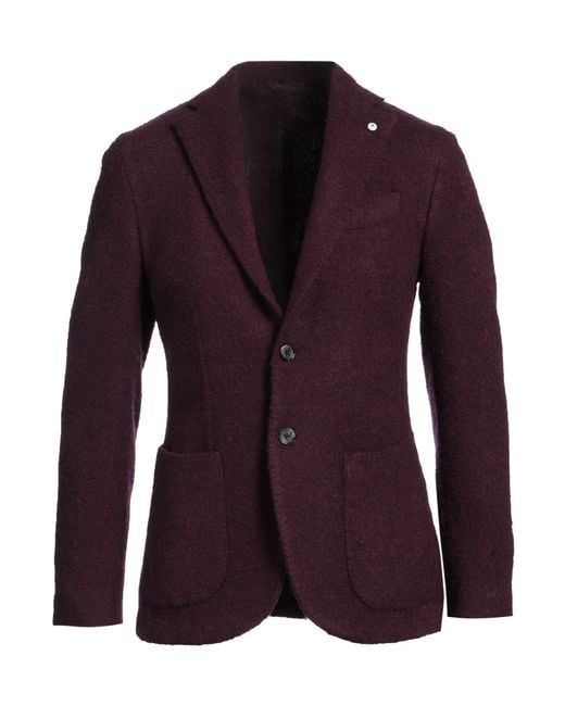 Luigi Bianchi Purple Blazer Wool, Polyamide for men